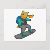 Chien en tant que snowboardeur avec planche à neig