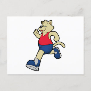 Carte Postale Chien en train de courir avec des lunettes