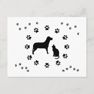 Carte postale Chien et Chat