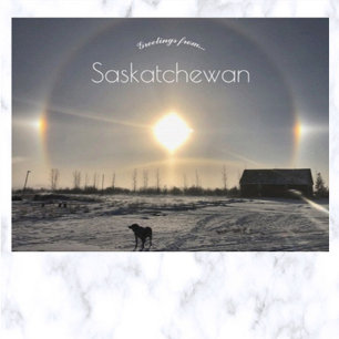 Carte Postale Chien et chien solaire dans Archydal Saskatchewan 