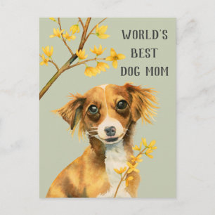 Carte Postale Chien et fleurs Maman de chien Fête des mères