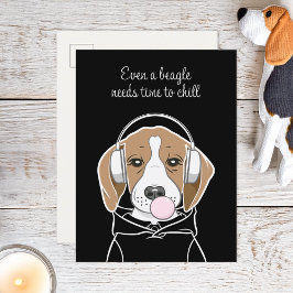 Carte Postale Chien frais avec Bubblegum mignon Beagle amusant