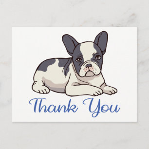 Carte Postale Chien français mignon Merci de Bulldog Français Ch