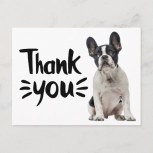 Carte Postale Chien français mignon Merci de Bulldog Français Ch