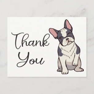 Carte Postale Chien français mignon Merci de Bulldog Français Ch