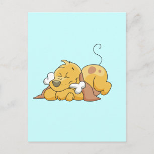 Carte Postale Chien heureux avec des T-shirts et des cadeaux