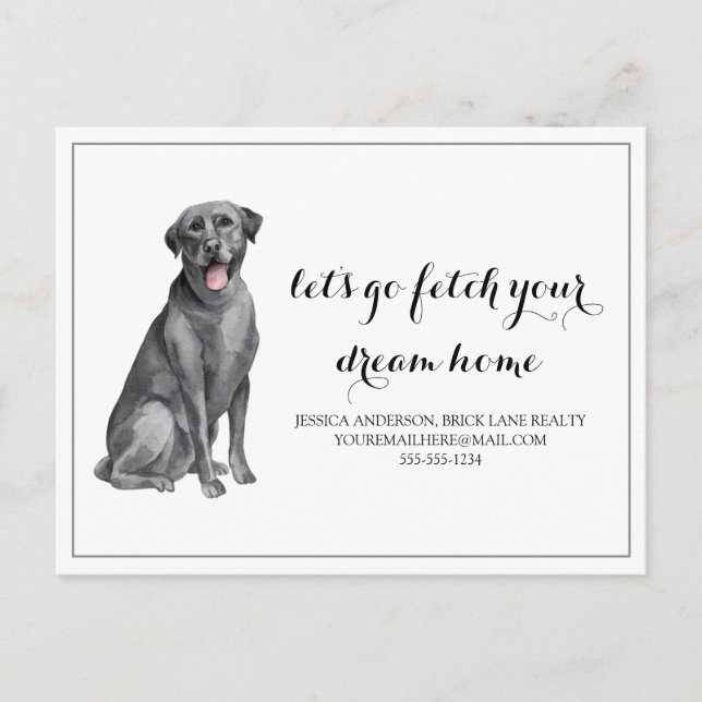 Carte Postale Chien Labrador Immobilier Acheter Marketing (Devant)
