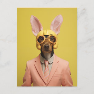 Carte Postale Chien lapin de Pâques Dapper