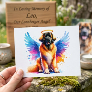 Carte Postale Chien Léonbergre Ange à l'aquarelle