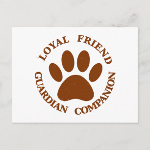 Carte Postale Chien Paw Loyal Friend