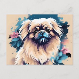 Carte Postale Chien pékinois mignon