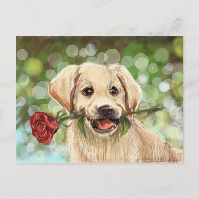 Carte Postale Chien romantique (Devant)