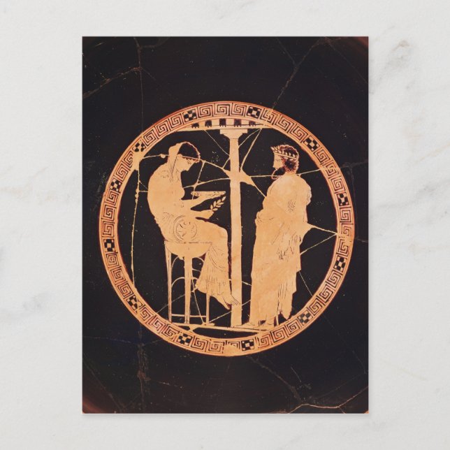 Carte Postale Chien rouge d'Athènes kylix représentant Aegeus (Devant)