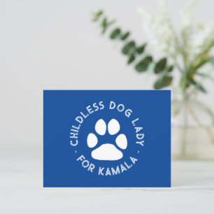 Carte Postale Chien sans enfant Lady pour kamala drôle chien pat