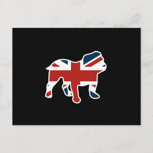 Carte Postale Chien-taureau anglais dans le drapeau Union Jack