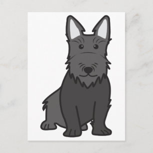 Carte Postale Chien Terrier Ecossais Dessin Animé