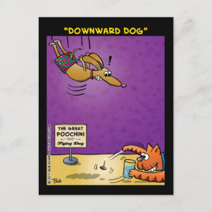 Carte Postale "Chien tête en bas"