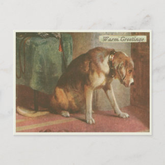 Carte postale Chien vintage [avec texte de bienven
