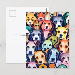 Carte Postale Chiens arc-en-ciel, Post-croisement