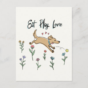 Carte Postale Chiens dans le jardin II   Mangez l'amour