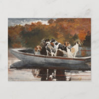 Chiens de chasse dans un bateau par Winslow Homer