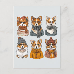 Carte Postale Chiens de Corgi gallois branchés