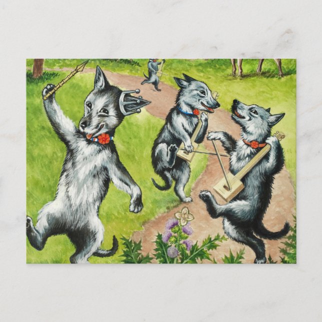Carte Postale Chiens de danse de Louis Wain (Devant)