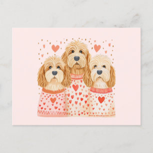 Carte Postale Chiens de Valentine Goldendoodle