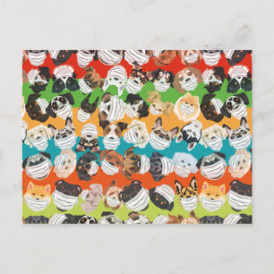 Carte Postale Chiens d'illustration avec un motif de respirateur