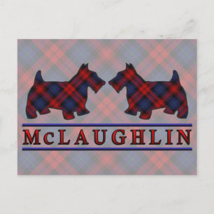 Carte Postale Chiens écossais Clan McLaughlin MacLachlan Tartan