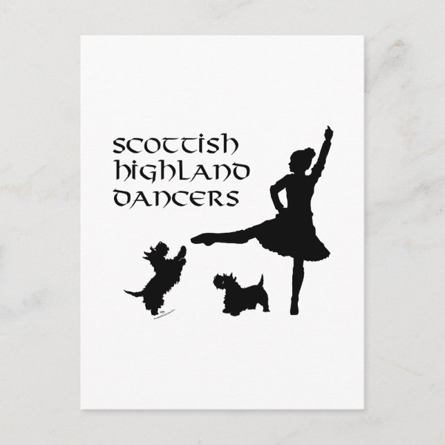 Carte Postale Chiens écossais de Highland Dancer (Devant)