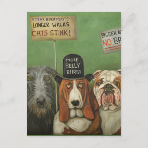 Carte Postale Chiens en grève