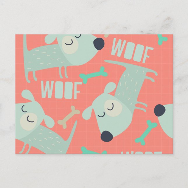Carte Postale Chiens et os de Woof (Devant)