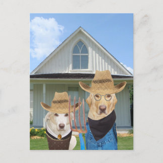 Carte Postale Chiens/laboratoires gothiques américains amusants