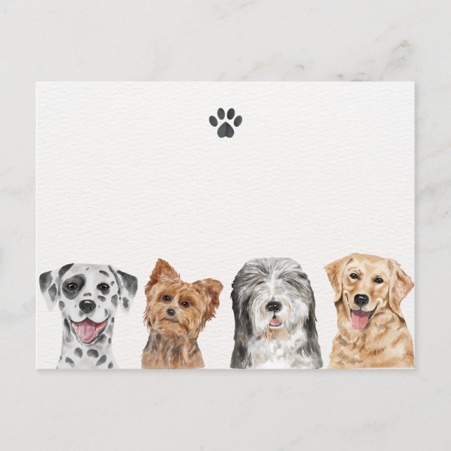 Carte Postale Chiens mignons (Devant)