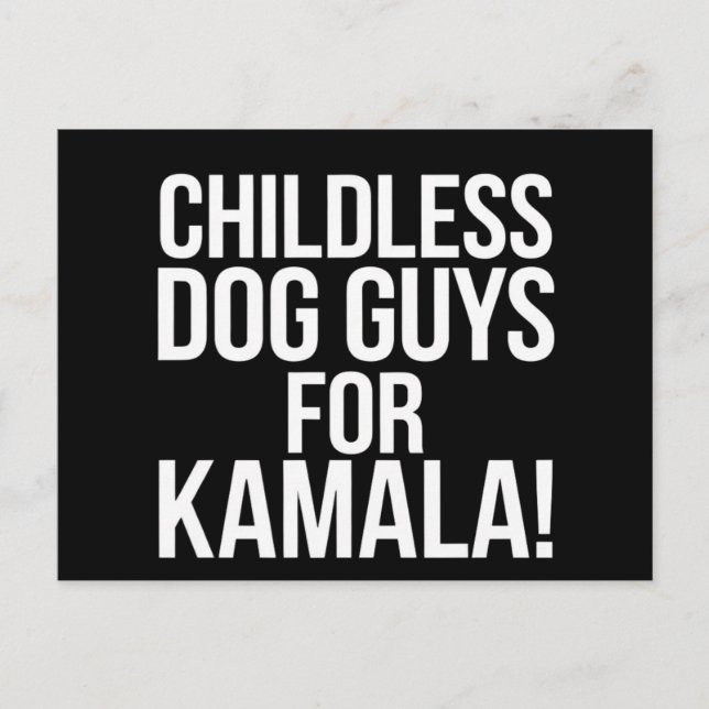 Carte Postale Chiens sans enfants pour Kamala 2024 Vote Harris (Devant)