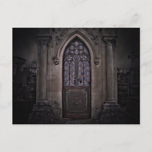 Carte Postale Chiffre de cimetière gothique d'Halloween foncé (Devant)