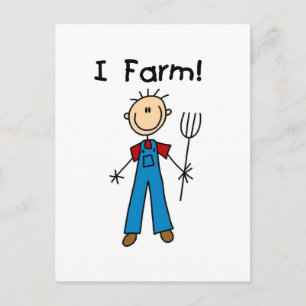 Carte Postale Chiffre T-shirts et cadeaux de bâton d'agriculteur