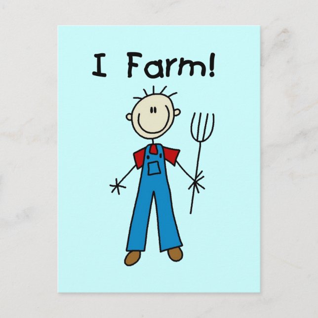 Carte Postale Chiffre T-shirts et cadeaux de bâton d'agriculteur (Devant)
