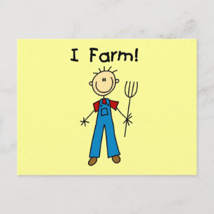 Carte Postale Chiffre T-shirts et cadeaux de bâton d'agriculteur