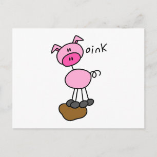 Carte Postale Chiffre T-shirts et cadeaux de bâton de porc