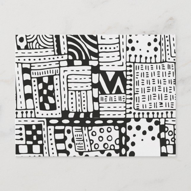 Carte Postale Chiffres Abstraits indiens inspirés (Devant)