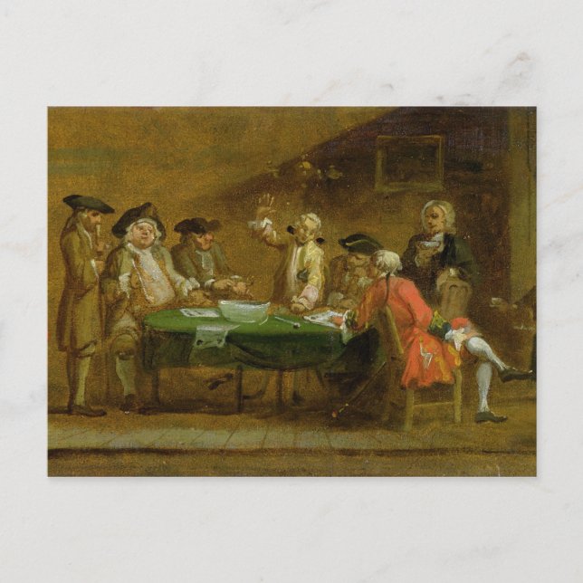 Carte Postale Chiffres dans une taverne ou une cafétéria, années (Devant)