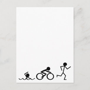 Carte Postale Chiffres des bâtons de triathlon