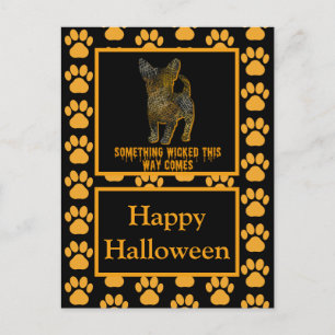 Carte Postale Chihuahua Chien Silhouette Amusant Orange Hallowee