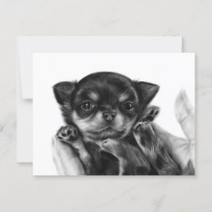 Carte Postale Chihuahua Chiot Peint à la main