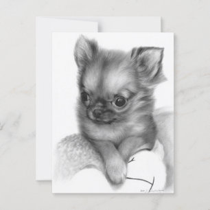 Carte Postale Chihuahua Chiuppy peint à la main - Jeu doux