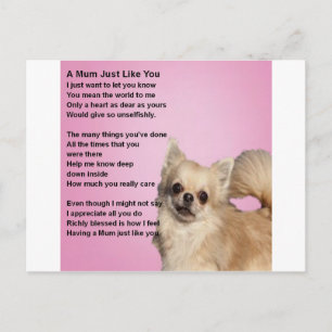 Carte Postale Chihuahua Design - Mum Poem