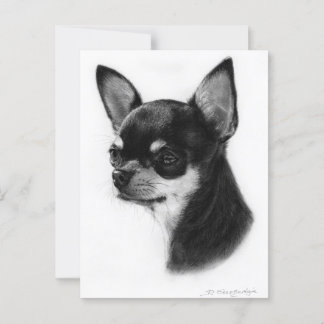 Carte Postale Chihuahua Peint À La Main