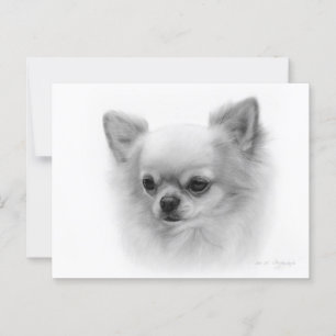 Carte Postale Chihuahua peint à la main avec les yeux âmes